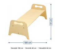 Kontra Bank 100x40x44 cm ölçüleri: genişlik 100 cm, derinlik 40 cm, yükseklik 44 cm