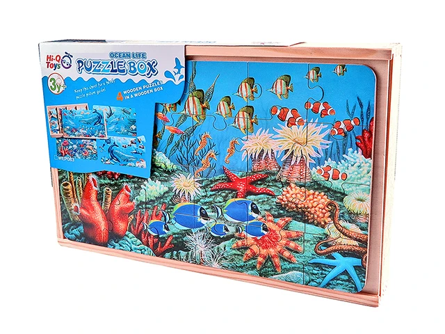 Okyanus Temalı Puzzle Seti 4x24 Parça Ahşap Kutulu - görsel 3