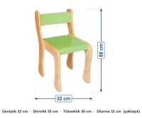 Prestij Kontra Sandalye Huş Ayaklı ölçüleri: genişlik 32 cm, derinlik 35 cm, yükseklik 58 cm, oturma 32 cm (yaklaşık)