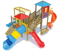 Renkli Kule Ahşap Oyun Parkı - görsel 2