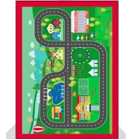 Şehir Desenli Anaokulu Sınıf  Halısı 200_290 cm