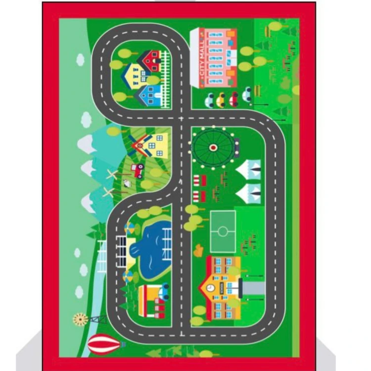 Şehir Desenli Anaokulu Sınıf  Halısı 200_290 cm