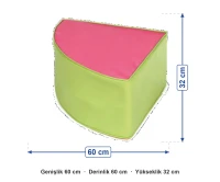 Suni Deri Köşe Puf 60x60 cm ölçüleri: genişlik 60 cm, derinlik 60 cm, yükseklik 32 cm
