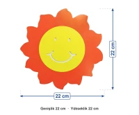 Ahşap Güneş Figürü 22x22 cm ölçüleri: genişlik 22 cm, yükseklik 22 cm