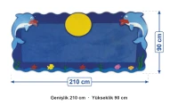 Yunus Figürlü Pano 90x210 cm ölçüleri: genişlik 210 cm, yükseklik 90 cm