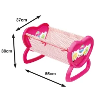 Pembe Sallanır Oyuncak Bebek Beşiği 56 cm - görsel 2