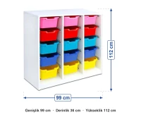 Kutulu Dolap 99x36x112 cm ölçüleri: genişlik 99 cm, derinlik 36 cm, yükseklik 112 cm