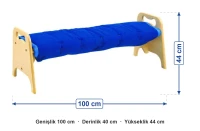 Minderli Kontra Bank 100x40x44 cm ölçüleri: genişlik 100 cm, derinlik 40 cm, yükseklik 44 cm