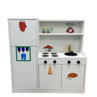 Anaokulu Ahşap Beyaz Mutfak-2