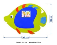 Balık Figürlü Mantar Pano 105x140 cm ölçüleri: genişlik 140 cm, yükseklik 105 cm