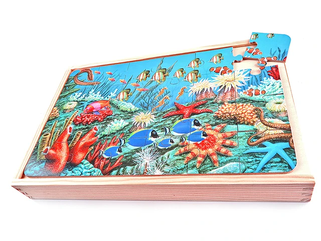 Okyanus Temalı Puzzle Seti 4x24 Parça Ahşap Kutulu - görsel 5