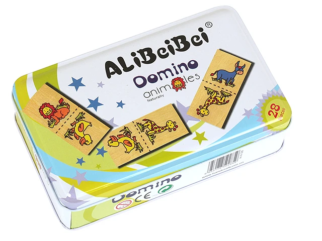 Çiftlik Hayvanları Ahşap Domino Metal Kutulu - görsel 2